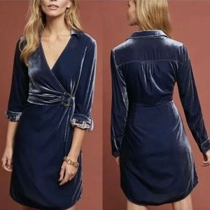 Anthropologie | Maeve Velvet Wrap Dress